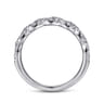 Fancy Wedding Ring in 14k White Gold with Round Natural Diamond at Gabriel & Co.