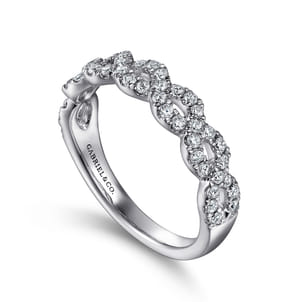 Treviso - 14K White Gold Twisted Diamond Anniversary Band