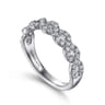 Fancy Wedding Ring in 14k White Gold with Round Natural Diamond at Gabriel & Co.