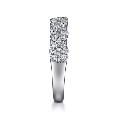 Treviso - 14K White Gold Twisted Diamond Anniversary Band
