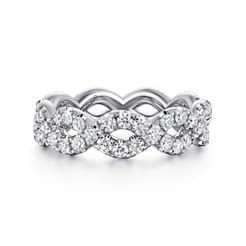 Treviso - 14K White Gold Twisted Diamond Eternity Band