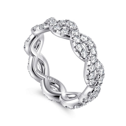 Treviso - 14K White Gold Twisted Diamond Eternity Band