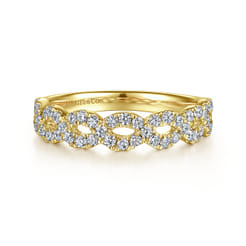 Treviso - 14K Yellow Gold Twisted Diamond Anniversary Band
