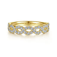 Treviso - 14K Yellow Gold Twisted Diamond Anniversary Band