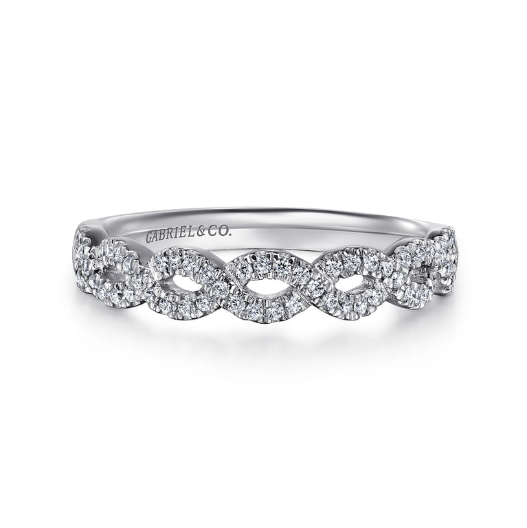 Fancy Wedding Ring in Platinum with Round Natural Diamond at Gabriel & Co. - Shot 1
