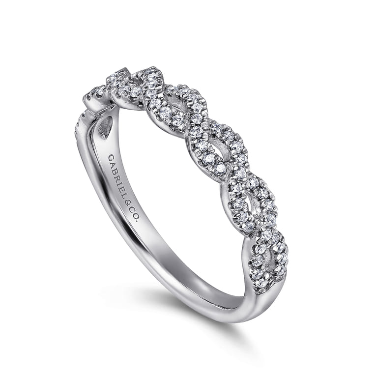 Fancy Wedding Ring in Platinum with Round Natural Diamond at Gabriel & Co. - Shot 3