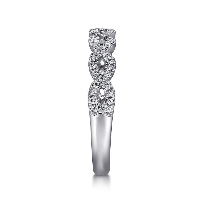 Fancy Wedding Ring in Platinum with Round Natural Diamond at Gabriel & Co. - Shot 4