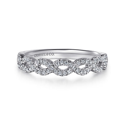 Treviso - Twisted-14K White Gold Twisted Diamond Anniversary Band
