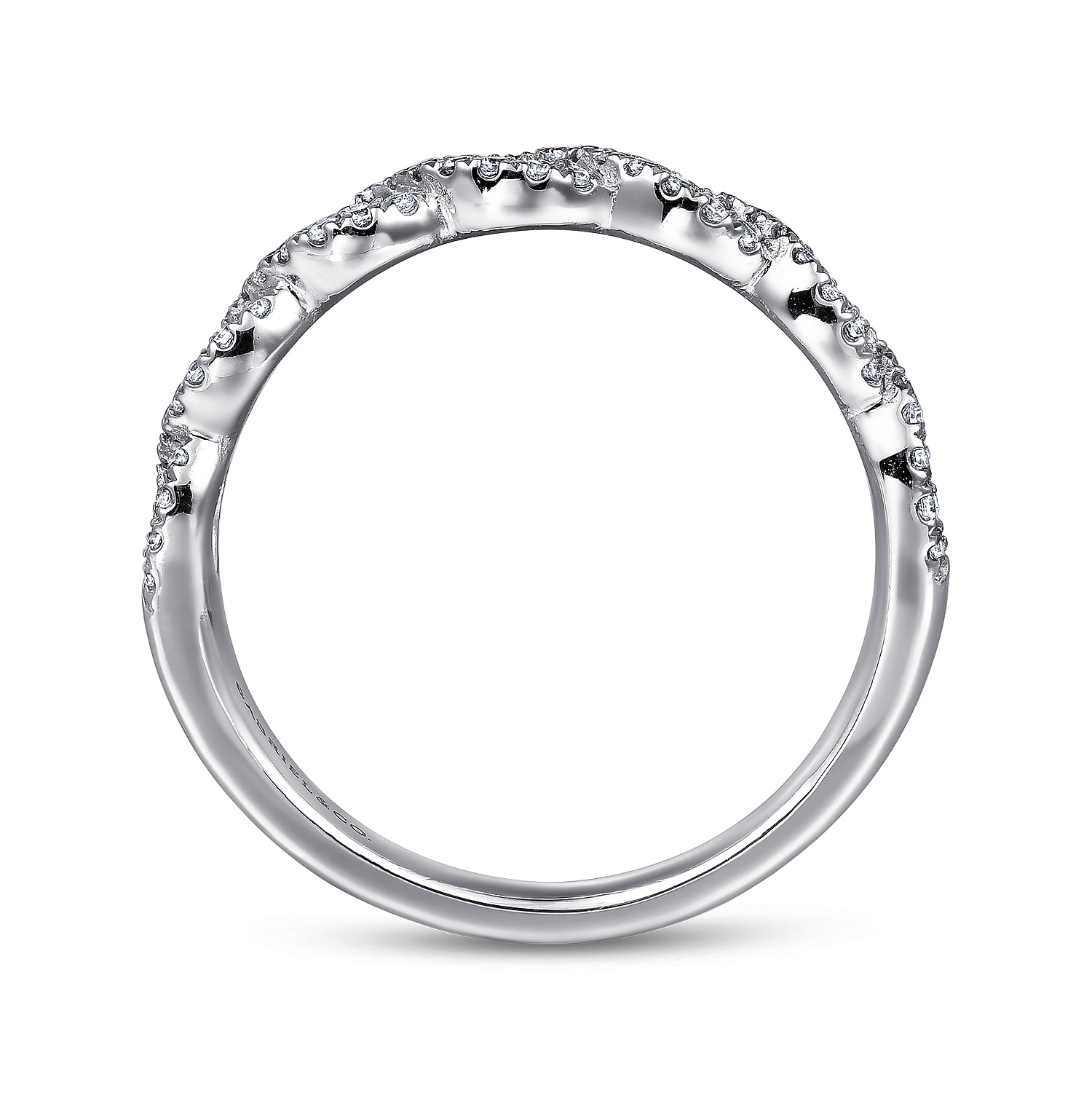 Treviso - Twisted-14K White Gold Twisted Diamond Anniversary Band - 0.2 ct - Shot 2