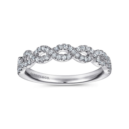 Treviso - Twisted-14K White Gold Twisted Diamond Anniversary Band