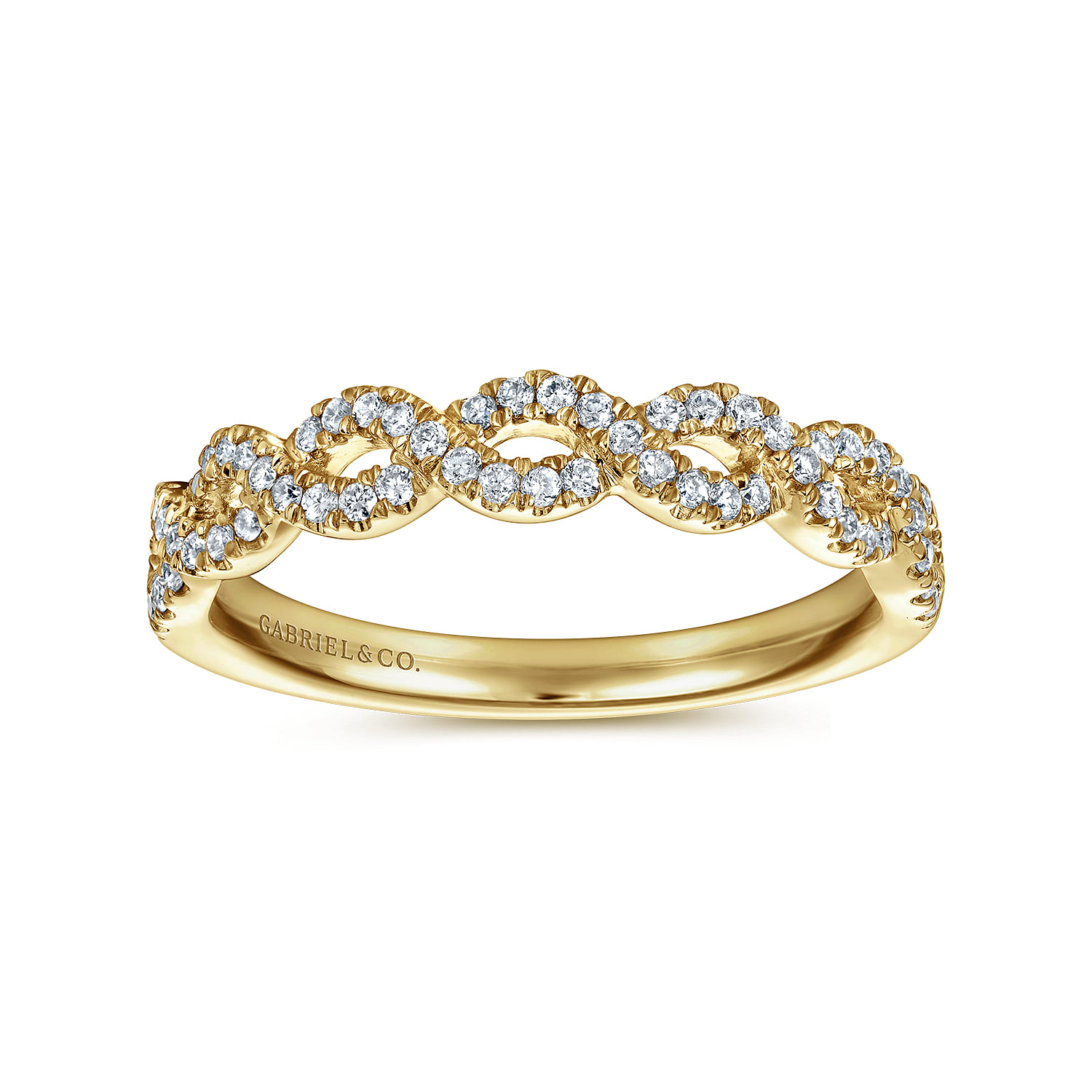 Fancy Wedding Ring in 14k Yellow Gold with Round Natural Diamond at Gabriel & Co. - Shot 4