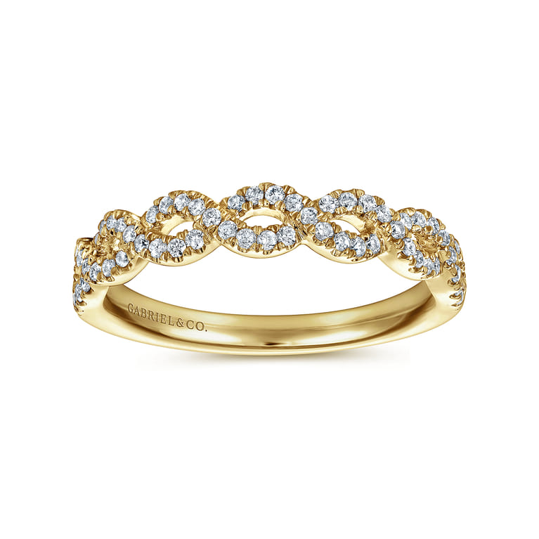 Fancy Wedding Ring in 14k Yellow Gold with Round Natural Diamond at Gabriel & Co. - Shot 4