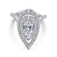 Trinitaria - 14K White Gold Pear Shape Diamond Engagement Ring
