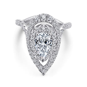 Trinitaria - 14K White Gold Pear Shape Diamond Engagement Ring