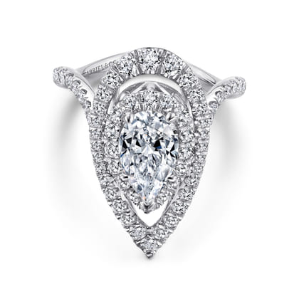 Trinitaria - 14K White Gold Pear Shape Diamond Engagement Ring