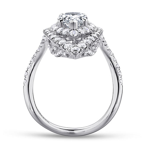 Trinitaria - 14K White Gold Pear Shape Diamond Engagement Ring - 1.21 ct - Shot 2