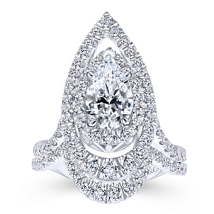 Trinitaria - 14K White Gold Pear Shape Diamond Engagement Ring
