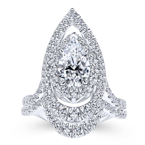 Trinitaria - 14K White Gold Pear Shape Diamond Engagement Ring - 1.21 ct - Shot 4