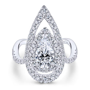 Trinitaria - 14K White Gold Pear Shape Diamond Engagement Ring