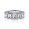 Fancy Wedding Ring in 14k White Gold with Emerald Cut Natural Diamond at Gabriel & Co.