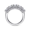 Fancy Wedding Ring in 14k White Gold with Emerald Cut Natural Diamond at Gabriel & Co.