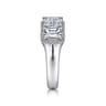 Fancy Wedding Ring in 14k White Gold with Emerald Cut Natural Diamond at Gabriel & Co.