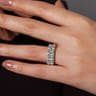 Fancy Wedding Ring in 14k White Gold with Emerald Cut Natural Diamond at Gabriel & Co.