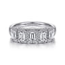 Fancy Wedding Ring in 14k White Gold with Emerald Cut Natural Diamond at Gabriel & Co.