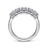 Fancy Wedding Ring in 14k White Gold with Emerald Cut Natural Diamond at Gabriel & Co.