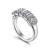 Fancy Wedding Ring in 14k White Gold with Emerald Cut Natural Diamond at Gabriel & Co.