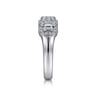 Fancy Wedding Ring in 14k White Gold with Emerald Cut Natural Diamond at Gabriel & Co.