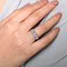Fancy Wedding Ring in 14k White Gold with Emerald Cut Natural Diamond at Gabriel & Co.