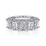 Fancy Wedding Ring in 14k White Gold with Emerald Cut Natural Diamond at Gabriel & Co.