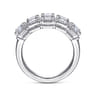 Fancy Wedding Ring in 14k White Gold with Emerald Cut Natural Diamond at Gabriel & Co.