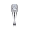 Fancy Wedding Ring in 14k White Gold with Emerald Cut Natural Diamond at Gabriel & Co.