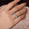 Fancy Wedding Ring in 14k White Gold with Emerald Cut Natural Diamond at Gabriel & Co.