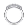 Fancy Wedding Ring in 14k White Gold with Emerald Cut Natural Diamond at Gabriel & Co.