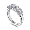 Fancy Wedding Ring in 14k White Gold with Emerald Cut Natural Diamond at Gabriel & Co.
