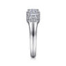 Fancy Wedding Ring in 14k White Gold with Emerald Cut Natural Diamond at Gabriel & Co.