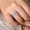 Fancy Wedding Ring in 14k White Gold with Emerald Cut Natural Diamond at Gabriel & Co.