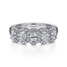 Fancy Wedding Ring in 14k White Gold with Oval Natural Diamond at Gabriel & Co.