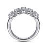 Fancy Wedding Ring in 14k White Gold with Oval Natural Diamond at Gabriel & Co.