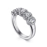 Fancy Wedding Ring in 14k White Gold with Oval Natural Diamond at Gabriel & Co.