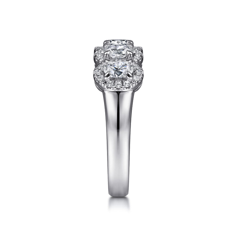 Fancy Wedding Ring in 14k White Gold with Oval Natural Diamond at Gabriel & Co. - Shot 4