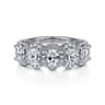 Fancy Wedding Ring in 14k White Gold with Oval Natural Diamond at Gabriel & Co.