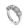 Fancy Wedding Ring in 14k White Gold with Oval Natural Diamond at Gabriel & Co.
