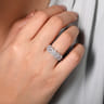 Fancy Wedding Ring in 14k White Gold with Oval Natural Diamond at Gabriel & Co.