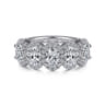 Fancy Wedding Ring in 14k White Gold with Oval Natural Diamond at Gabriel & Co.