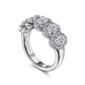 Fancy Wedding Ring in 14k White Gold with Oval Natural Diamond at Gabriel & Co.