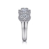 Fancy Wedding Ring in 14k White Gold with Oval Natural Diamond at Gabriel & Co.